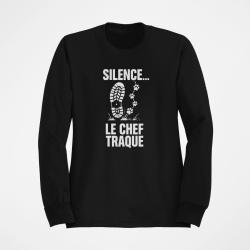 Pull Chasse Silence, le chef traque Empreintes Noir