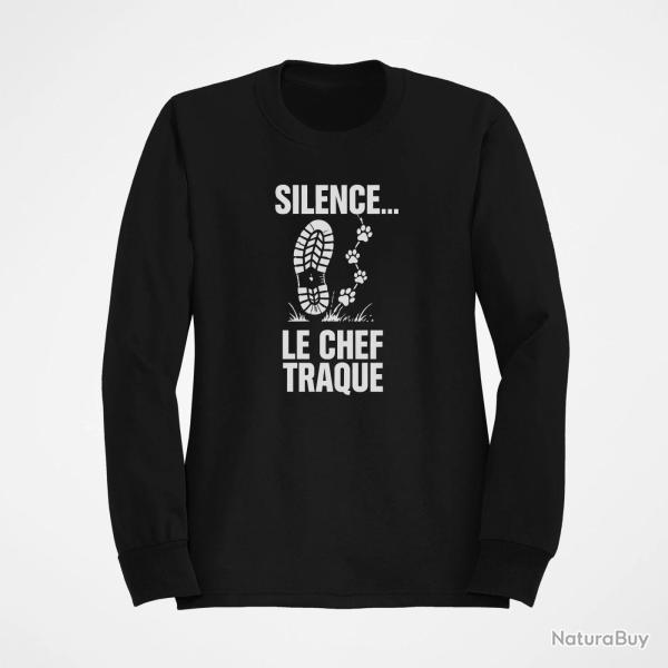Pull Chasse Silence, le chef traque Empreintes Noir