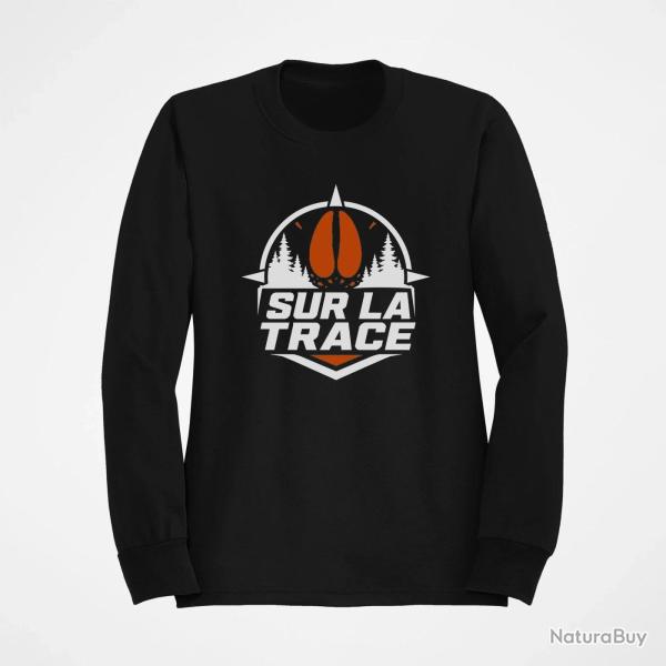 Sweat Chasse Sur la trace Empreinte de sanglier Noir / Orange