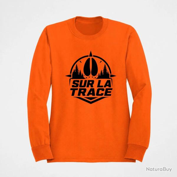 Sweat Chasse Sur la trace Empreinte de sanglier Orange