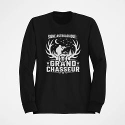 Sweat Chasse Signe astrologique Grand chasseur Noir