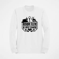 Sweat Chasse R&eacute;cit de chasse exag&eacute;r&eacute; Humour Blanc
