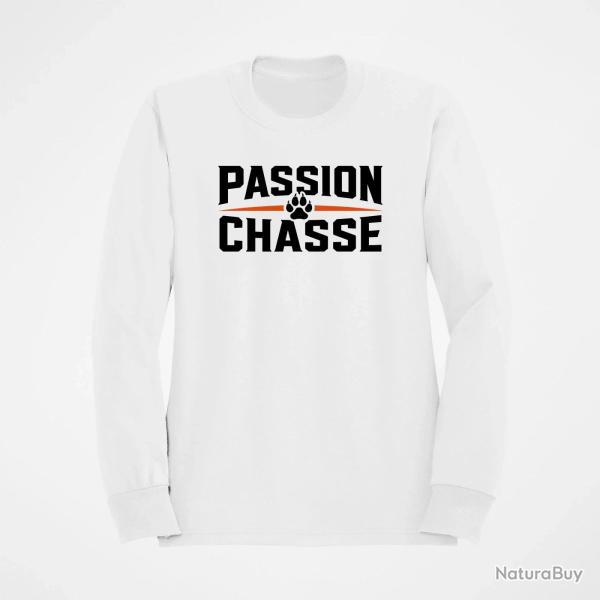 Sweat Chasse Passion chasse Empreinte orange Blanc / Orange