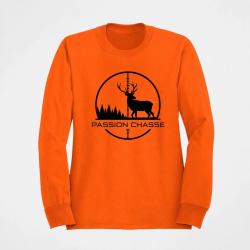 Sweat Chasse Passion chasse Empreinte orange Orange