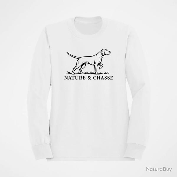 Sweat Chasse Nature et chasse Chien d'arr�t Blanc