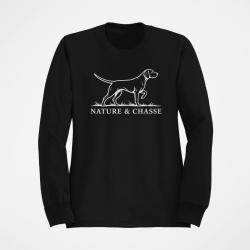 Sweat Chasse Nature et chasse Chien d'arr&ecirc;t Noir