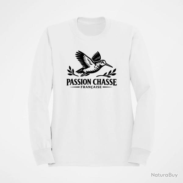 Sweat Chasse Passion chasse fran�aise B�casse Blanc