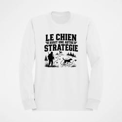 Sweat Chasse Le chien avait une autre strat&eacute;gie Blanc