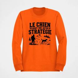 Sweat Chasse Le chien avait une autre strat&eacute;gie Orange