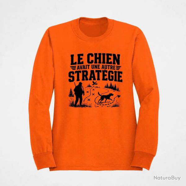 Sweat Chasse Le chien avait une autre strat�gie Orange