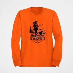 Pull Chasse La traqueuse Duo personnalisable Orange