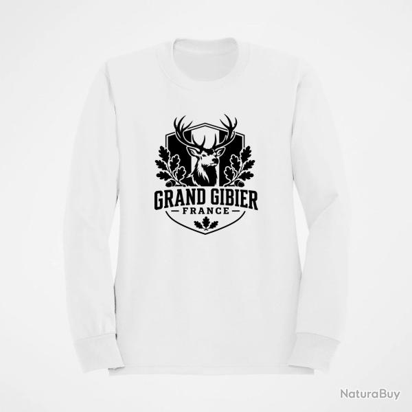 Pull Chasse Grand gibier France Cerf et ch�ne Blanc