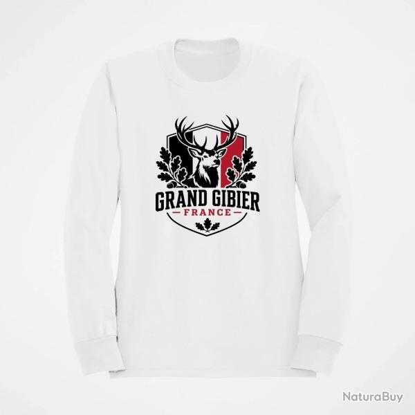 Pull Chasse Grand gibier France Cerf et ch�ne Blanc / Couleur