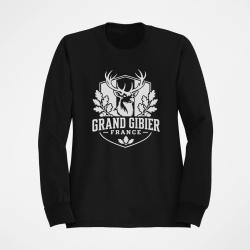 Pull Chasse Grand gibier France Cerf et ch&ecirc;ne Noir