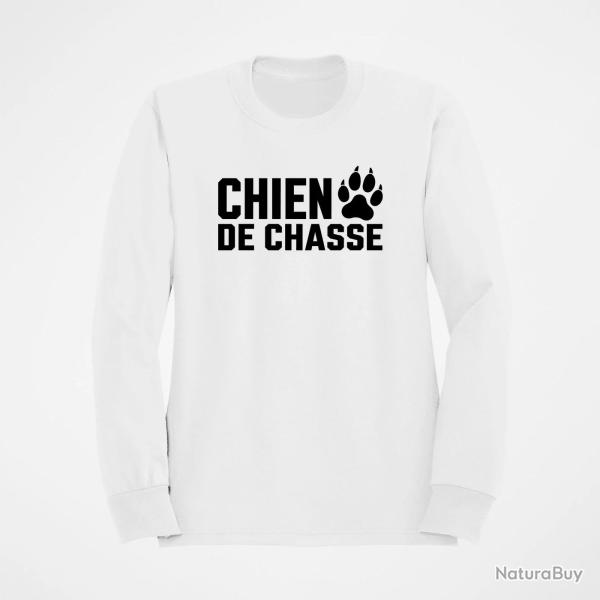 Sweat Chasse Chien de chasse Empreinte orange Blanc