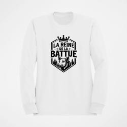 Pull Chasse Reine de la battue Biche couronn&eacute;e Blanc