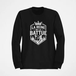 Pull Chasse Reine de la battue Biche couronn&eacute;e Noir