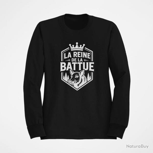 Pull Chasse Reine de la battue Biche couronn�e Noir