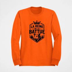 Pull Chasse Reine de la battue Biche couronn&eacute;e Orange