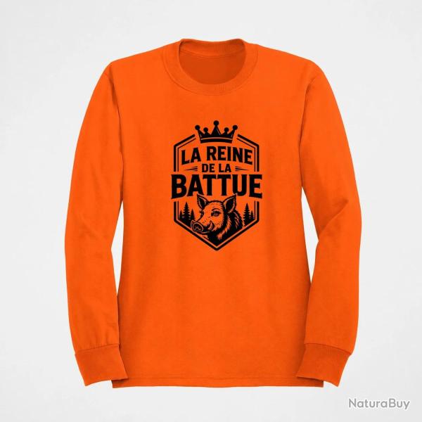 Pull Chasse Reine de la battue Biche couronn�e Orange
