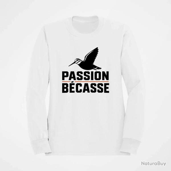 Pull Chasse Passion b�casse Oiseau en vol Blanc / Orange