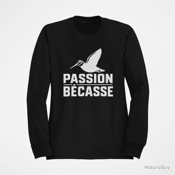 Pull Chasse Passion b�casse Oiseau en vol Noir