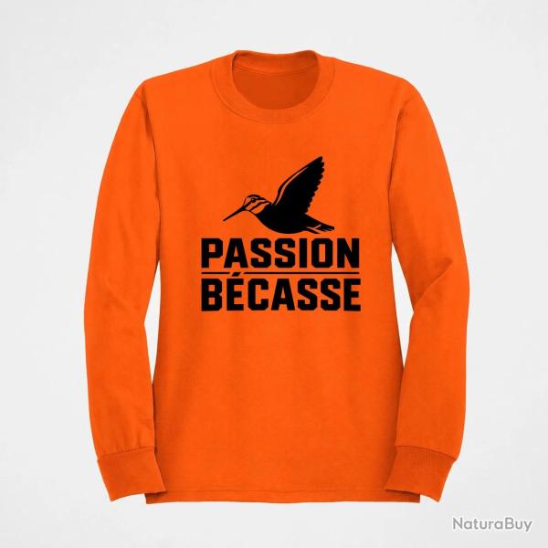 Pull Chasse Passion b�casse Oiseau en vol Orange
