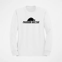 Sweat Chasse Passion battue Sanglier courant Blanc