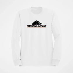 Sweat Chasse Passion battue Sanglier courant Blanc / Orange