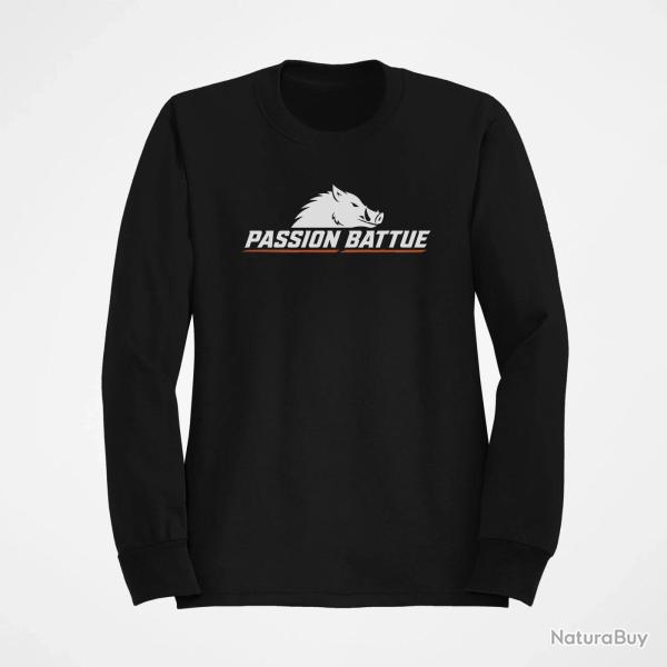 Sweat Chasse Passion battue Sanglier courant Noir / Orange