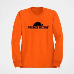 Sweat Chasse Passion battue Sanglier courant Orange