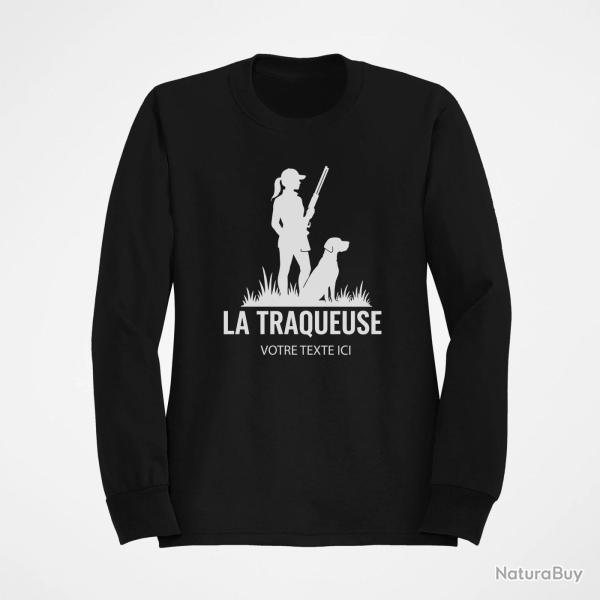 Sweat Chasse La traqueuse Personnalisable Noir