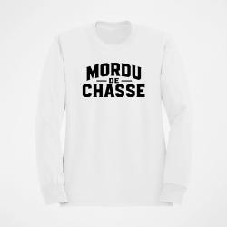 Pull Chasse Mordu de chasse Typographie Blanc