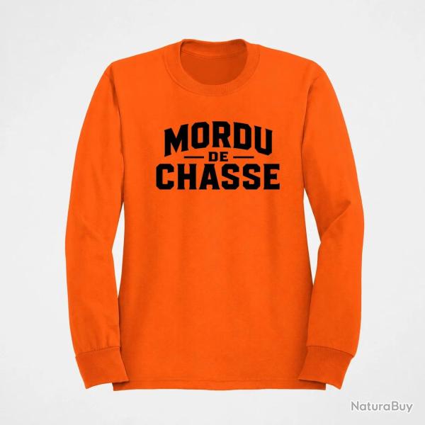 Pull Chasse Mordu de chasse Typographie Orange