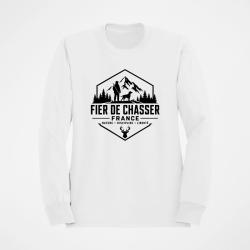 Sweat Chasse Fier de chasser Nature et libert&eacute; Blanc