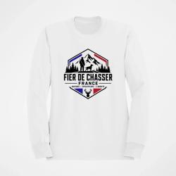 Sweat Chasse Fier de chasser Nature et libert&eacute; Blanc / Couleur