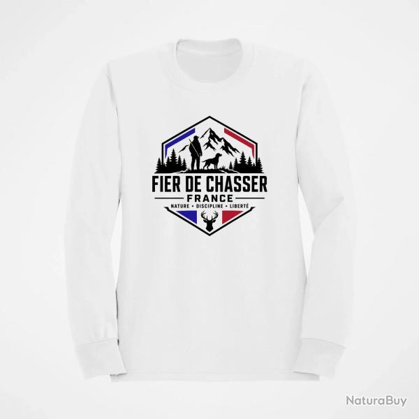 Sweat Chasse Fier de chasser Nature et libert� Blanc / Couleur