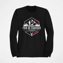 Sweat Chasse Fier de chasser Nature et libert&eacute; Noir / Couleur