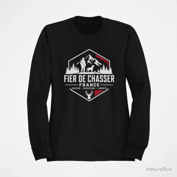 Sweat Chasse Fier de chasser Nature et libert� Noir / Couleur