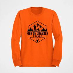 Sweat Chasse Fier de chasser Nature et libert&eacute; Orange