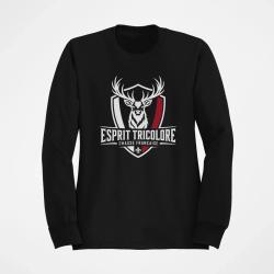 Pull Chasse Esprit tricolore Cerf fran&ccedil;ais Noir / Couleur