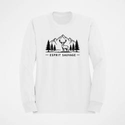 Pull Chasse Esprit sauvage Cerf des montagnes Blanc