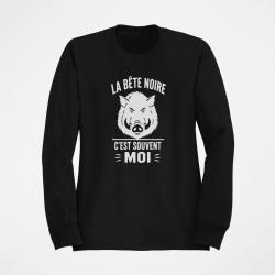 Sweat Chasse La b&ecirc;te noire, c'est moi Sanglier Noir