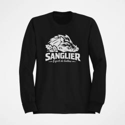 Sweat Chasse Esprit de battue Sanglier sauvage Noir