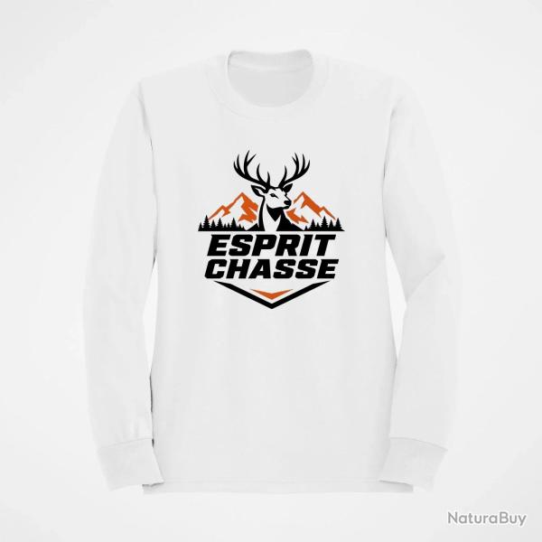 Sweat Chasse Esprit chasse Cerf des montagnes Blanc / Orange
