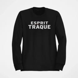 Sweat Chasse Esprit traque Typographie Noir / Orange