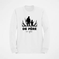 Pull Chasse De p&egrave;re en fils Transmission Blanc