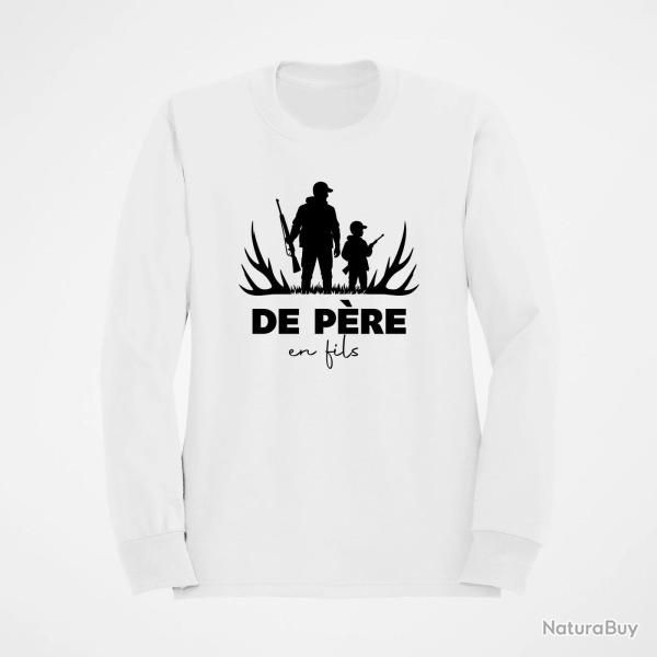 Pull Chasse De p�re en fils Transmission Blanc
