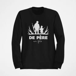 Pull Chasse De p&egrave;re en fils Transmission Noir