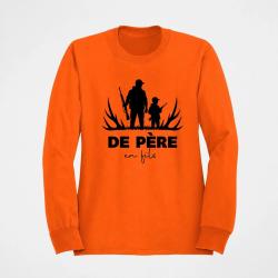 Pull Chasse De p&egrave;re en fils Transmission Orange